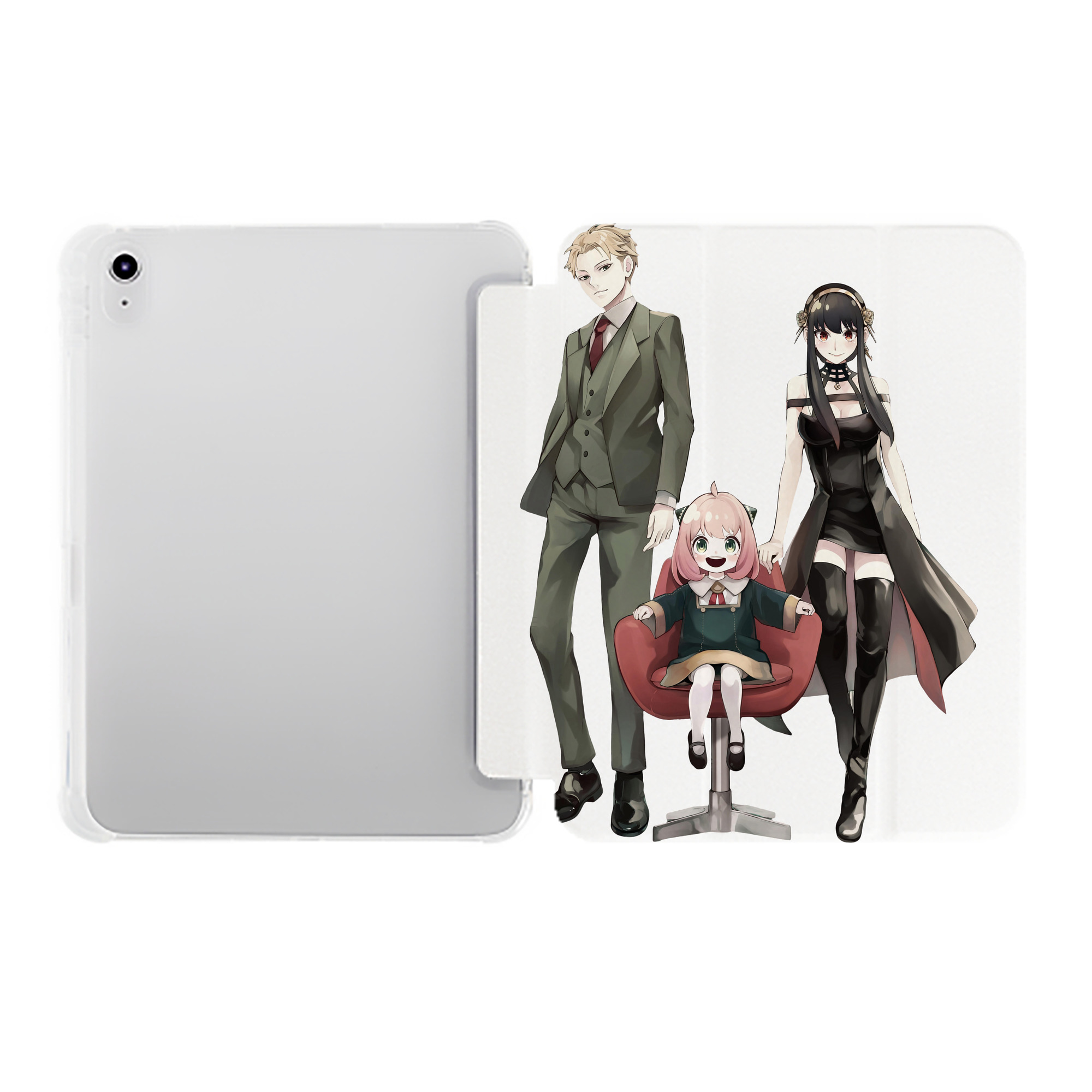 （画像用） SPY×FAMILY间谍家家酒 IPad ケース ペン収納付き 三つ折りスタンド PUレザー×シリコン 対応機種9.5/10.5/10.9インチ